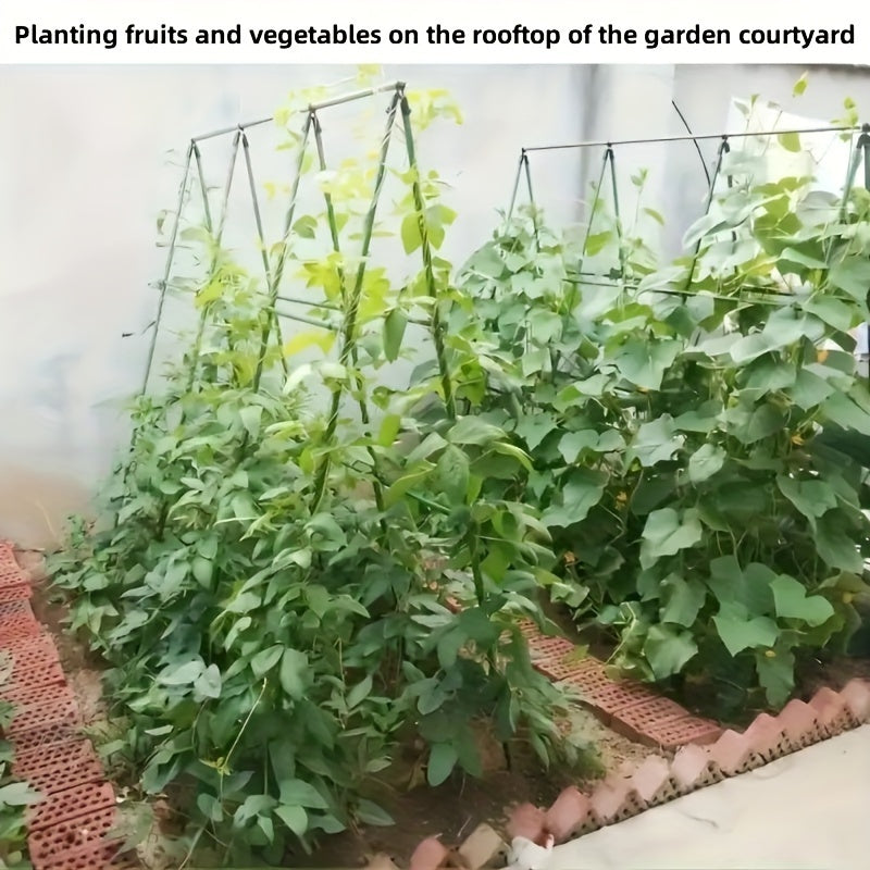 50 Pack Metal Garden Stakes 89.92cm with Accessories for Plant Support