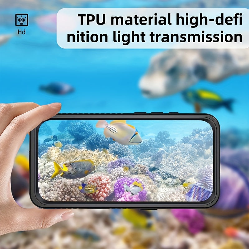 Waterproof iPhone 16 Case Shockproof TPU Back Screen Protector Lanyard Dust Snow Resistant