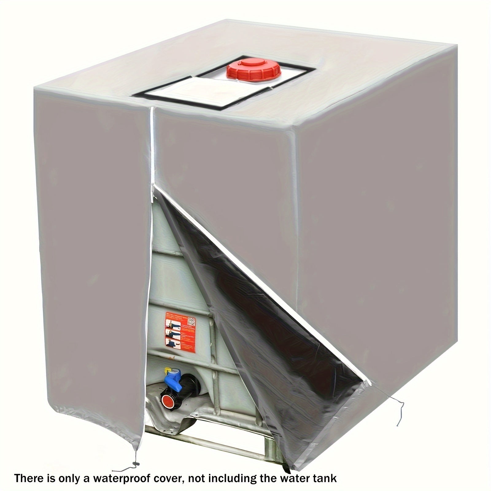 210D Oxford Водонепроницаемая крышка контейнера для 1000L IBC, черная, с молнией, для улицы