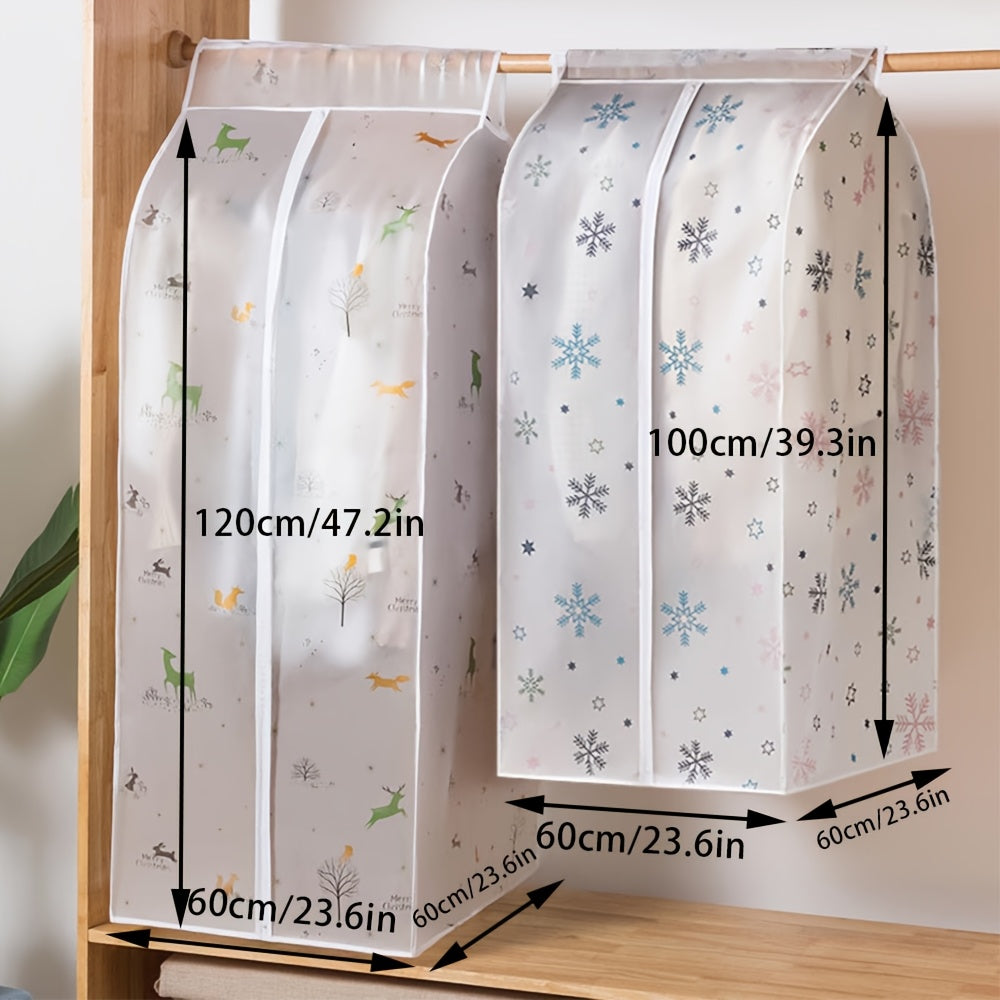 Garment Bag for Hanging Clothes Suit Coat Cover PEVA Material Semi-Transparent Closet Storage Protector