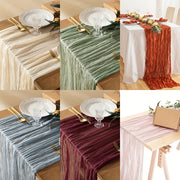 Polyester Crinkle Table Runner for Rustic Wedding Decor