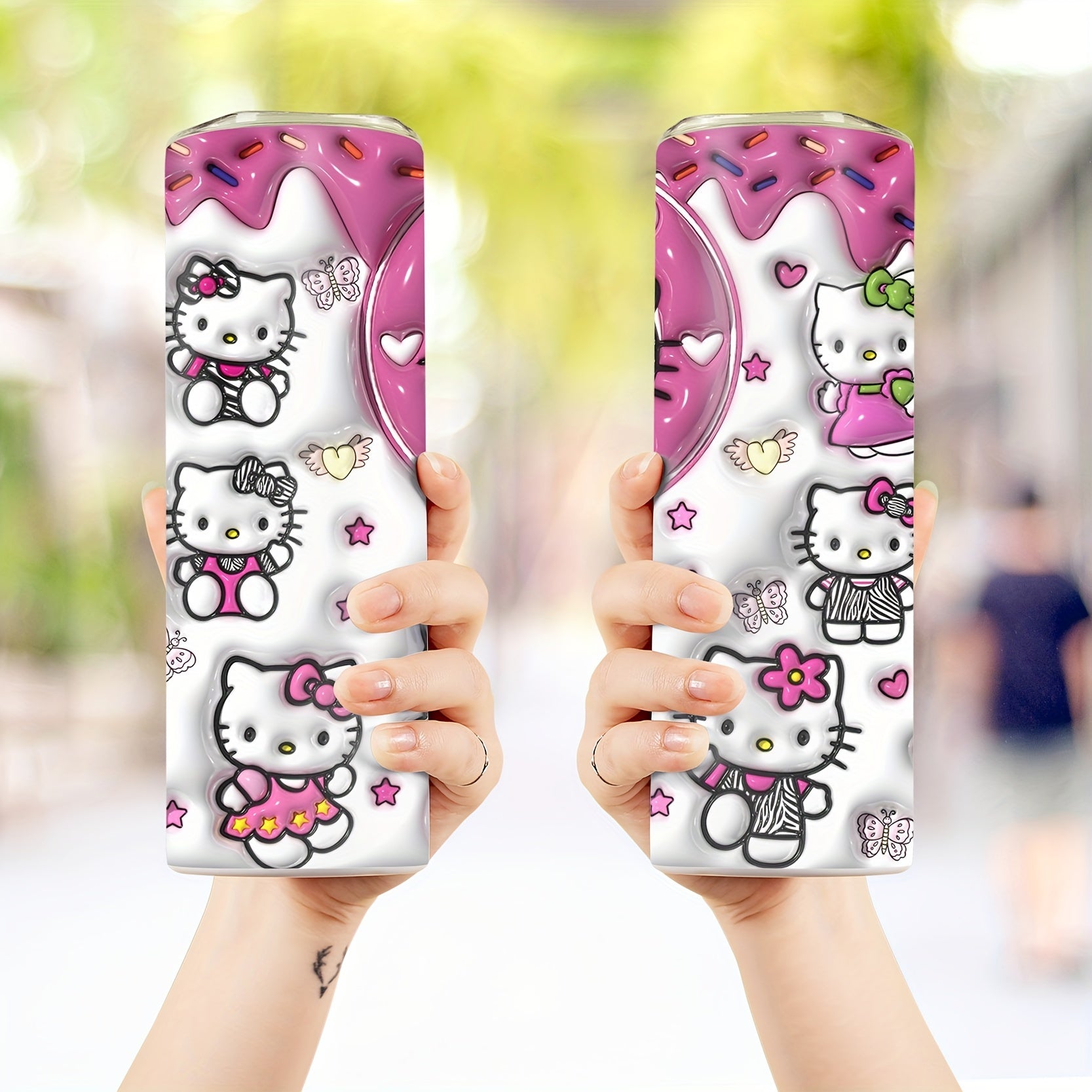 Bolalar uchun Hello Kitty dizayni bilan 20oz zanglamaydigan po'latdan yasalgan suv shisha