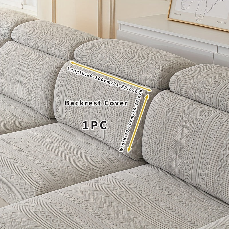 Qorong‘u kulrang chiziqli divan qopqog‘i, barcha mavsumlar uchun elastik uy himoyasi