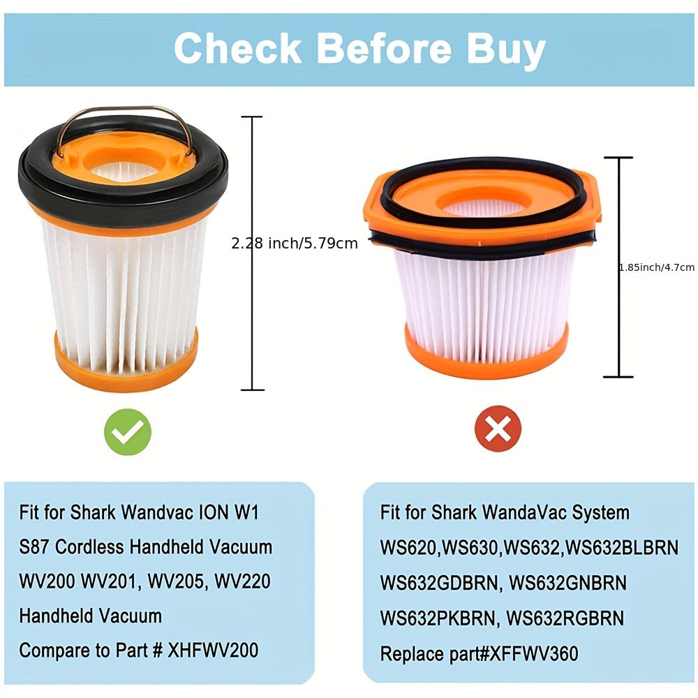 Set of 4 Replacement Filters for Wandvac Vacuum Cleaners Compatible with WV200 WV201 WV205 WV220 WV221 WV250 WV251 UV200CCO