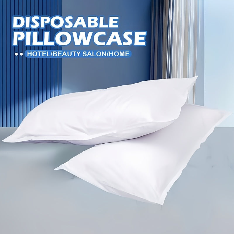 Two-Pack Disposable White Pillowcases Non-Woven Breathable Dust-Free Hotel Spa