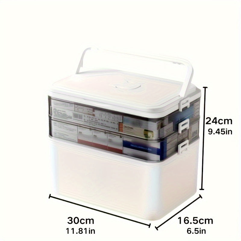 Waterproof Multi-Layer Plastic Medicine Storage Box with Snap Closure