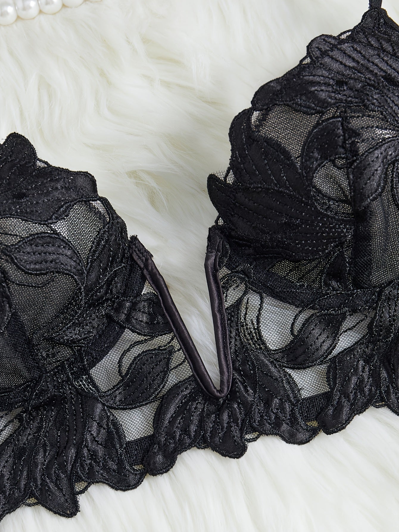 Black Rose Lingerie for Women Valentine's Day Sexy Nightwear