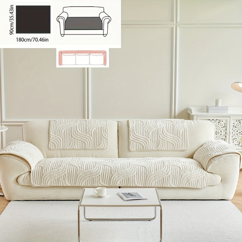 Klassik Stripe Divan qopqog'i, sirpanmaydigan, itga do'st polyester himoya, kreslo, divan, 3-4 o'rinli bo'lakli bo'lak