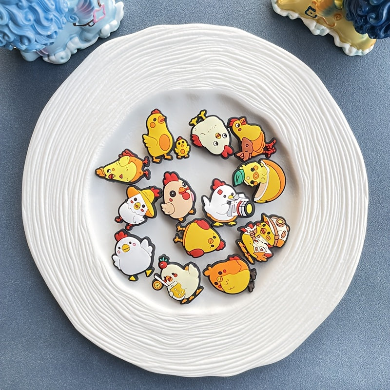 Kids Yellow Chick Shoe Decor Set PVC Detachable DIY Accessories