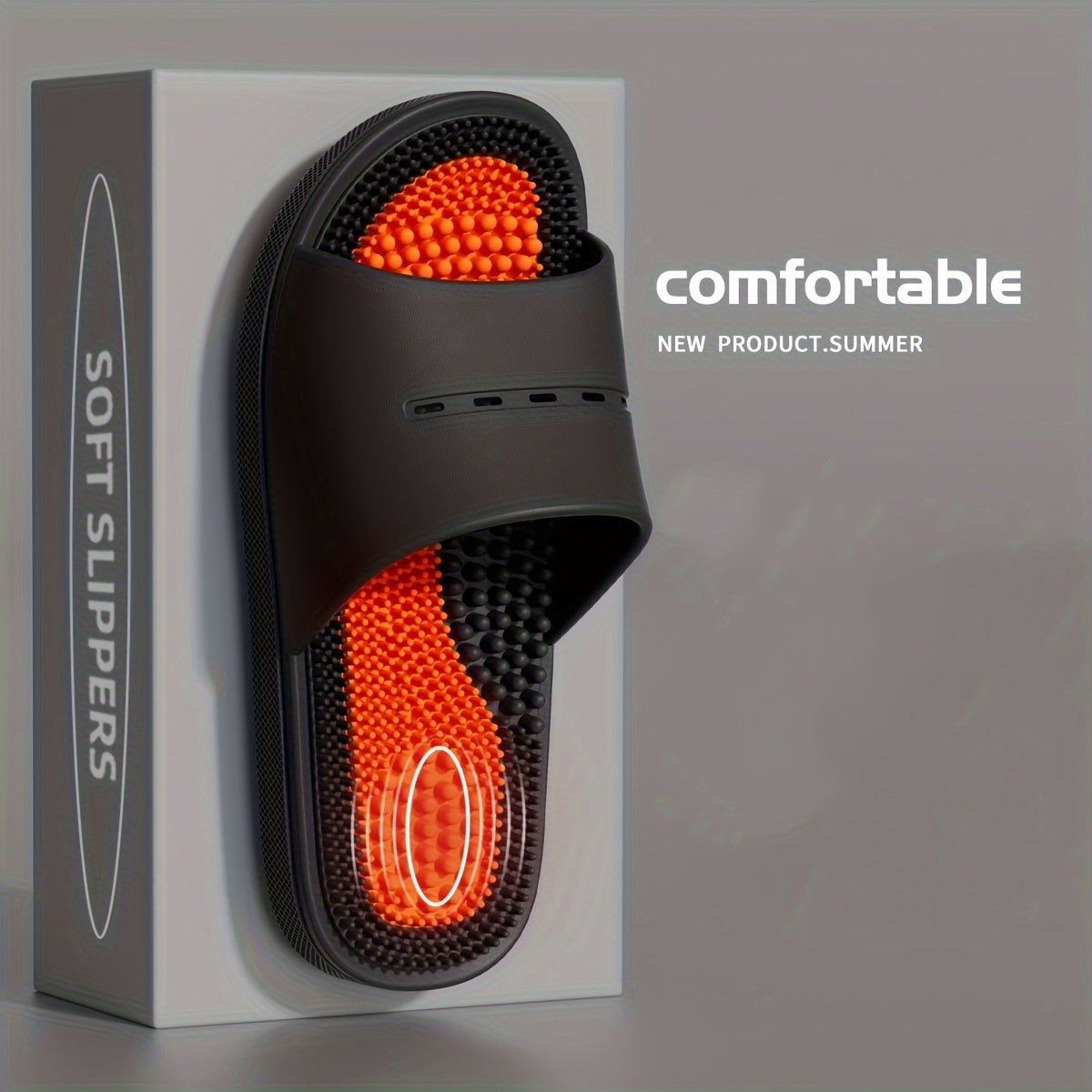 Unisex Non-Slip Rubber Slippers for Home Bathroom Multi-Coloured