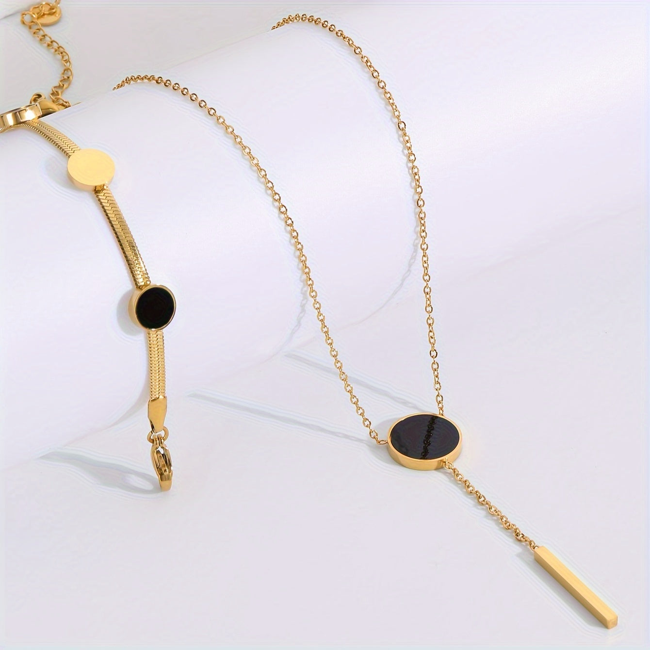 Gold Plated Stainless Steel Jewelry Set for Women Casual Party Gift