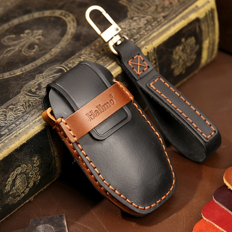 Customized Car Key Fob Cover Leather for SUV Compatible with Multiple Models