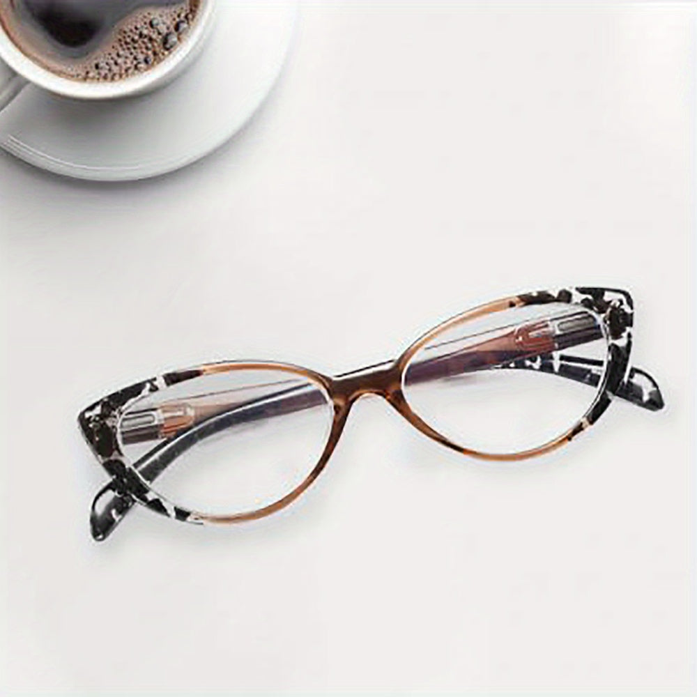 Women's Blue Light Blocking Reading Glasses Cat Eye Style Spring Hinges UV Protection