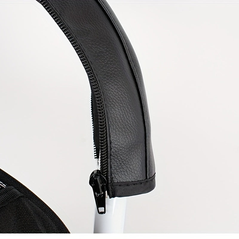 Foldable Washable PU Leather Baby Stroller Handle Cover with Zipper