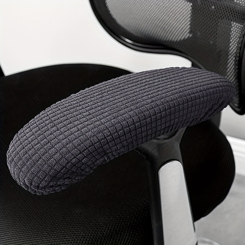 2pc Stretchable Fleece Armrest Covers for Gaming and Office Chairs Beige and Colors