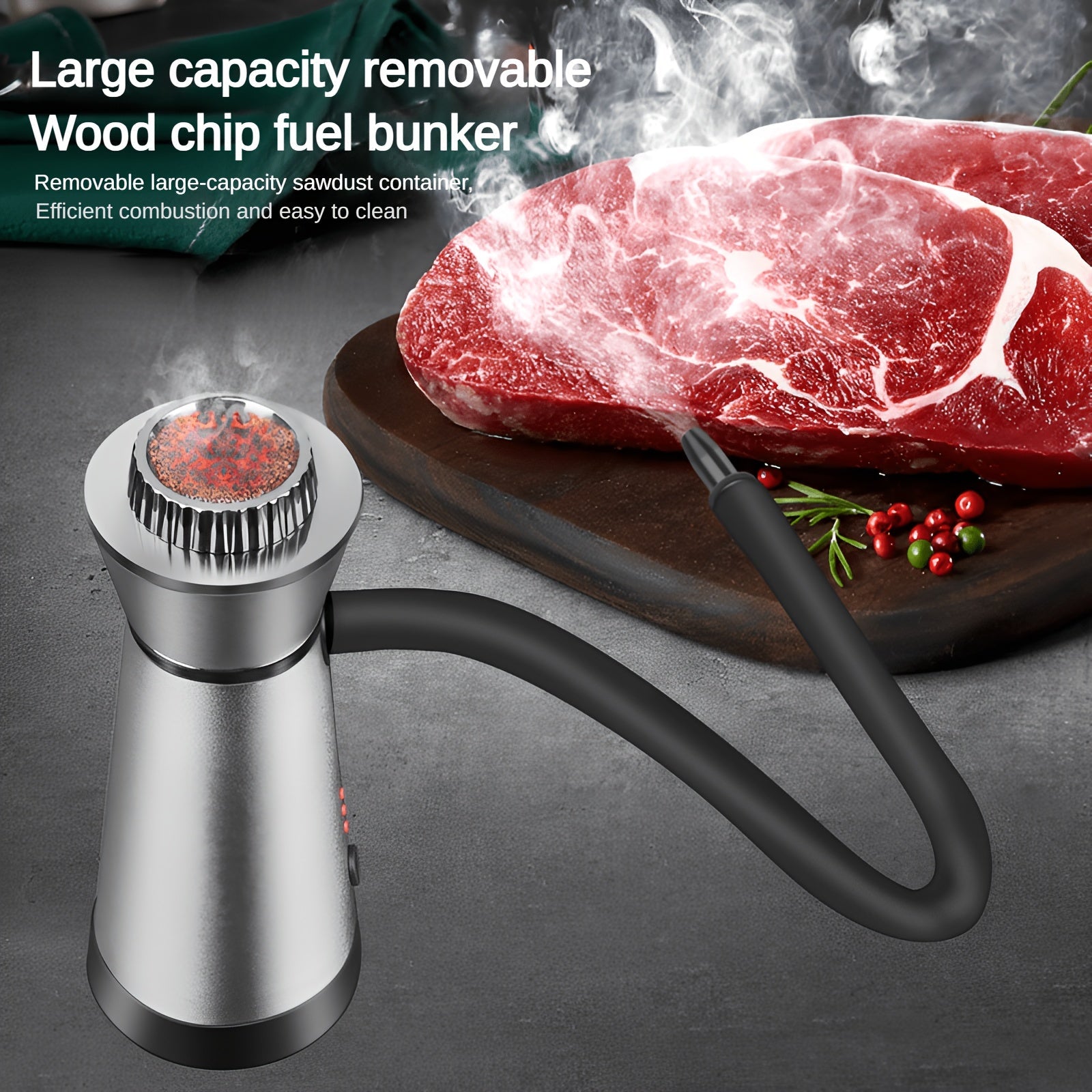 Portable Handheld Smoke Infuser for Cocktails and Steak with Aluminum and Titanium
