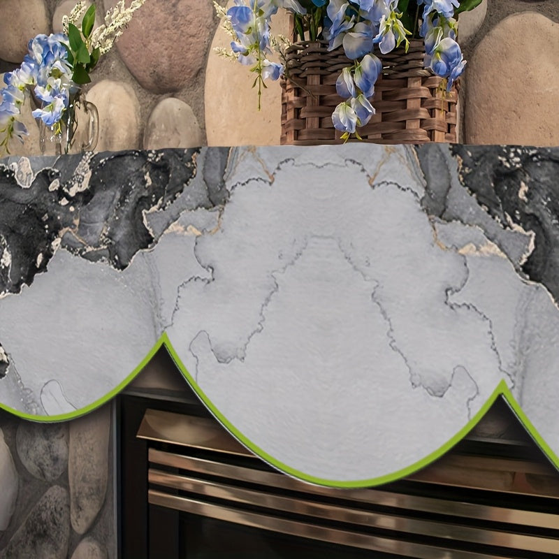 Геометрический узор на камине, шарф, зимний праздничный декор, полиэстер, дорожка для стола