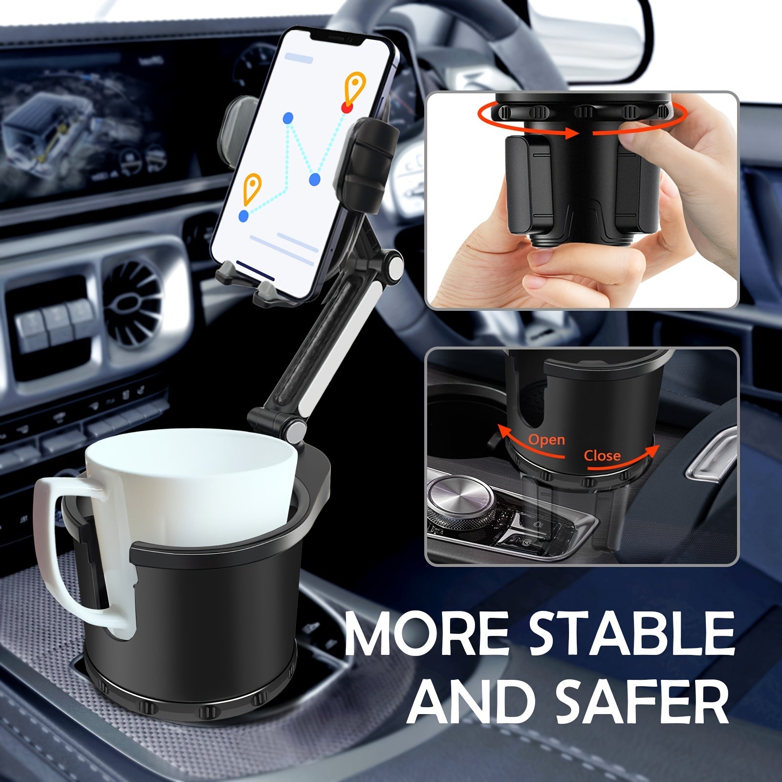 Avtomobil stakan tutqich telefon o'rnatgich universal kengaytirgich 360° burilish bilan