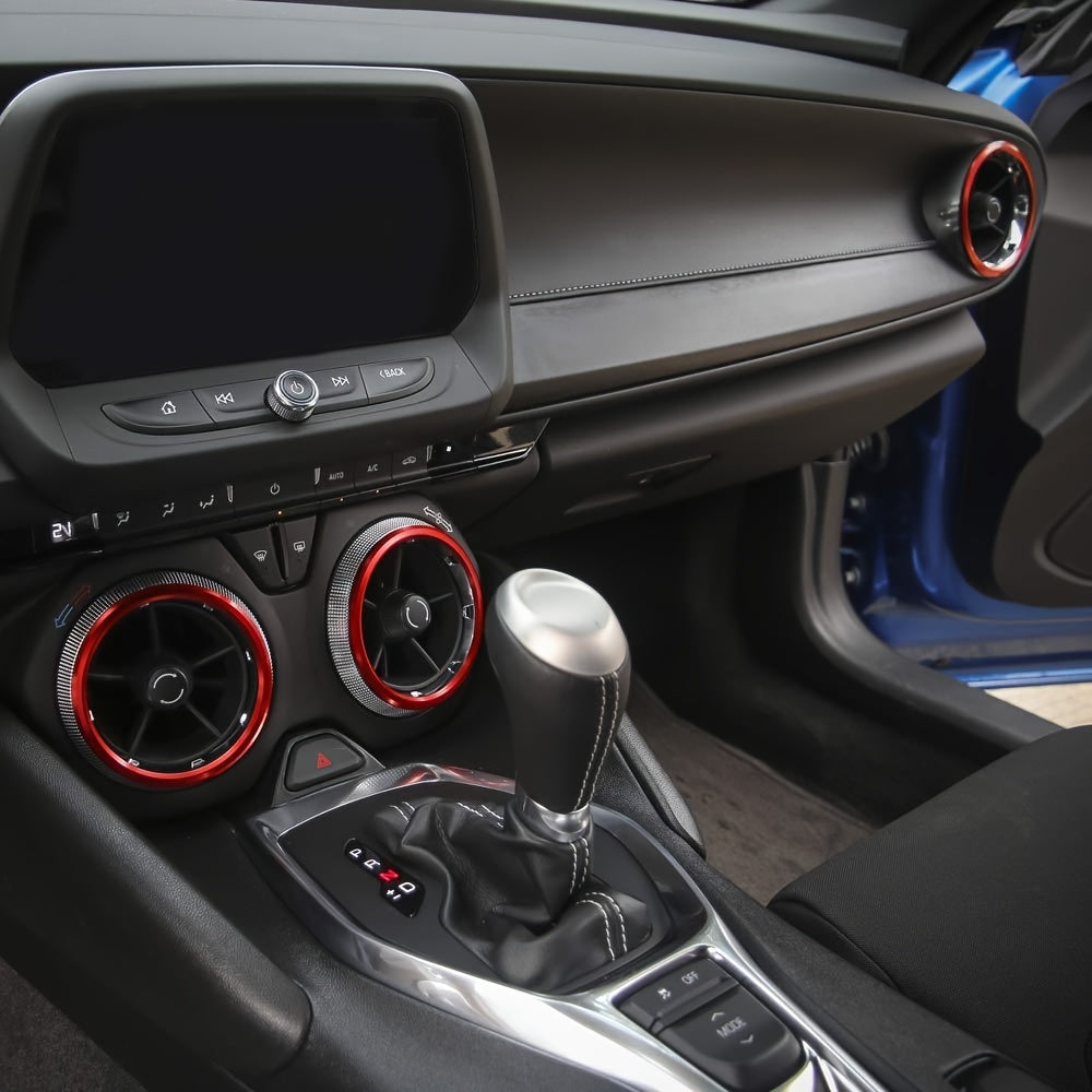 4pcs Aluminum Air Conditioner Knob Outlet Trim for Camaro 2016-2020