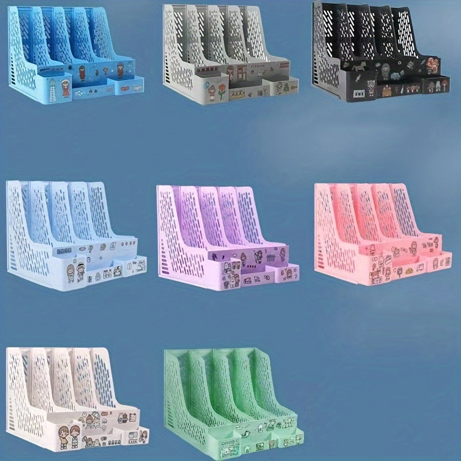 Desktop File Organizer for A4 Files Plastic Office Desk Storage Box