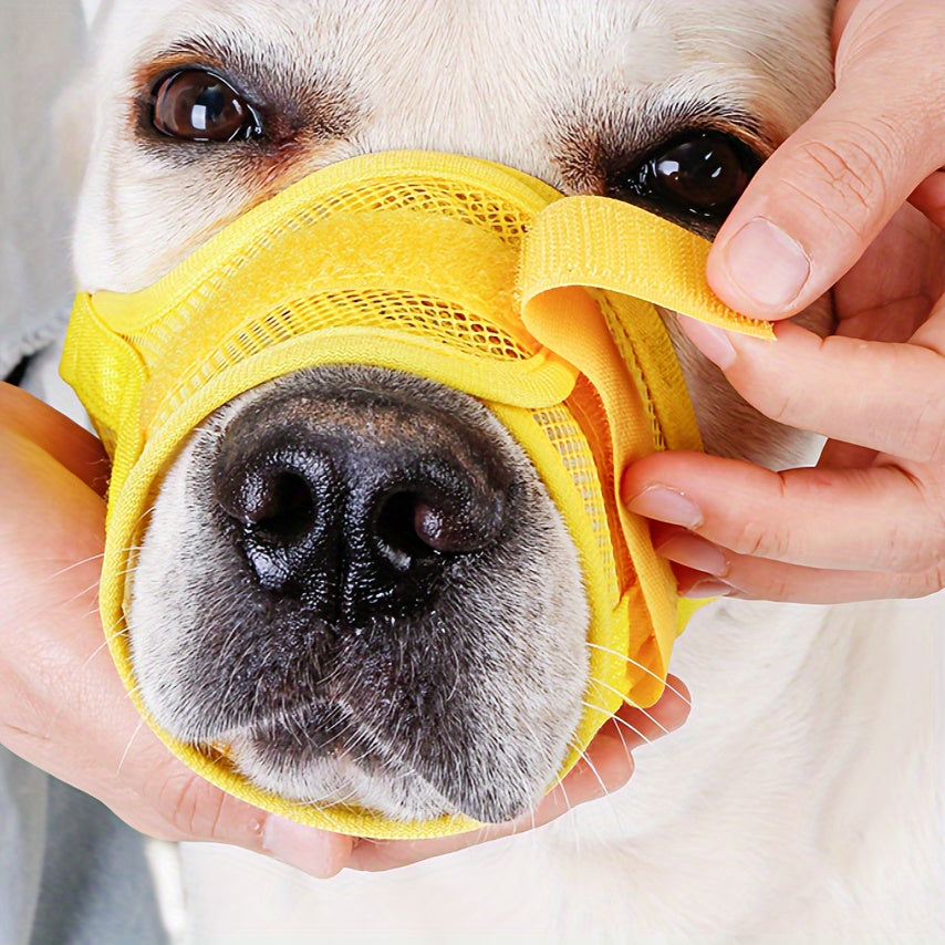 Bozal transpirable para perros de razas medianas y grandes, control de mordidas y ladridos, poliéster