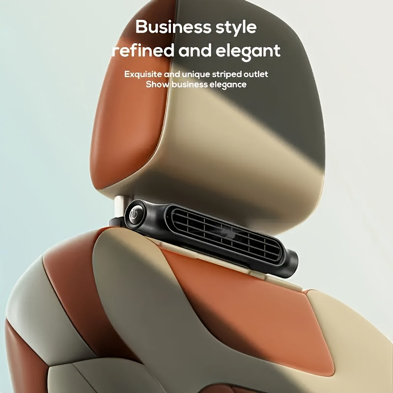 USB Car Seat Cooling Fan Bladeless Portable Adjustable Airflow