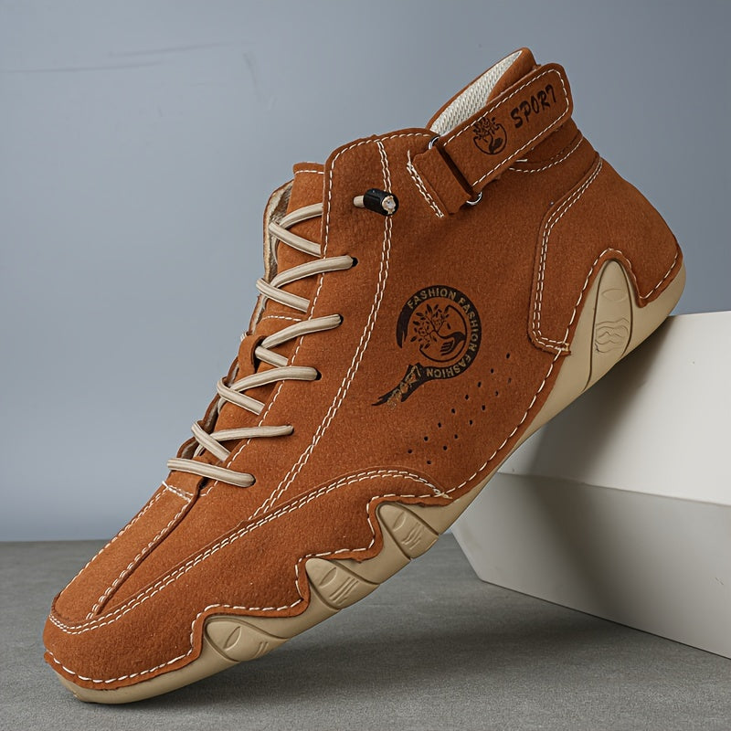 Erkaklar uchun hayvon naqshidagi shoelace ankle boots krossovkalari, 8 rang variantida, juda nozik tolali yuqori qismi, nafas oladigan PU astar, barcha mavsumlarda ochiq havoda qulaylik uchun sirpanmaydigan kauchuk taglik, ko'p maqsadli.