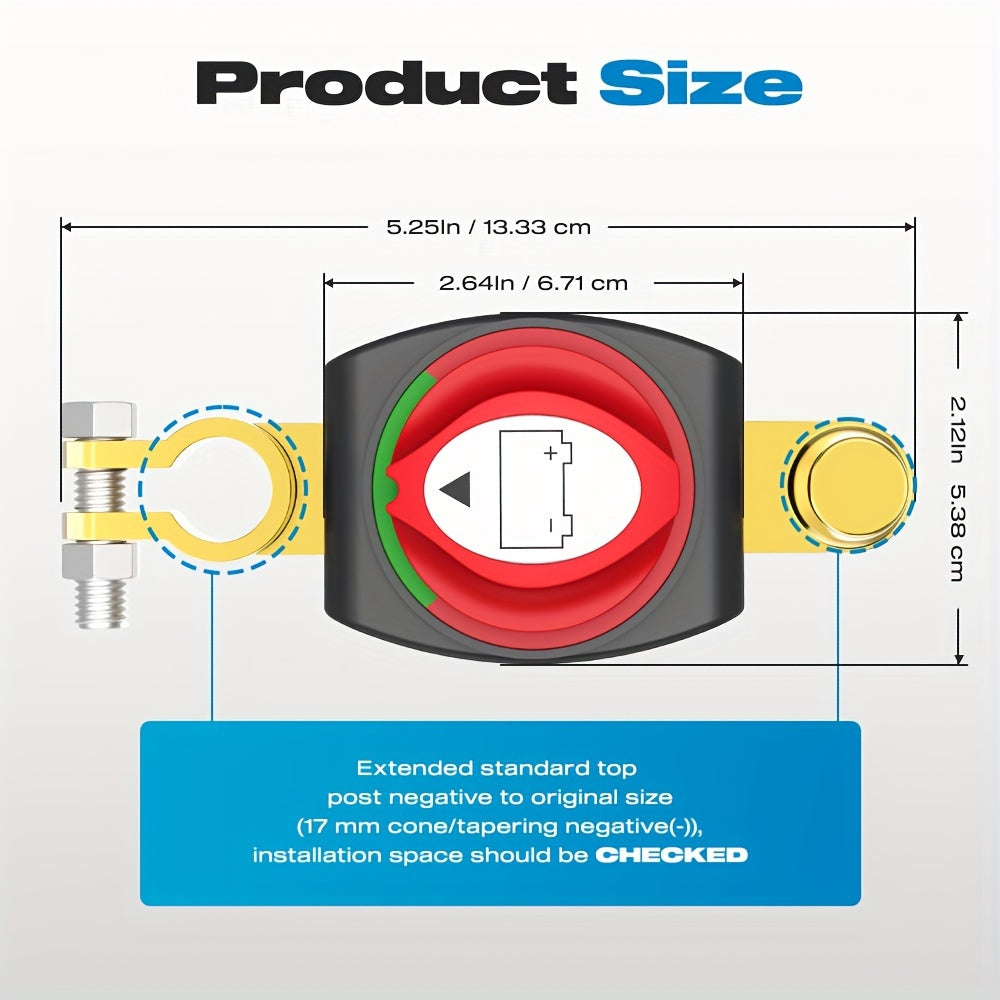 Battery Disconnect Switch 12V-48V Car Vehicle RV Boat Negative On Off Master