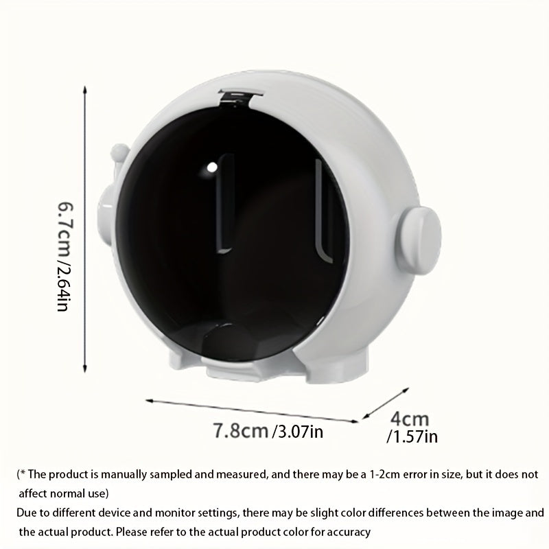 Astronaut-Themed Toothbrush Holder for Electric and Manual Toothbrushes No-Drill Hanging Organizer Space-Saving Design