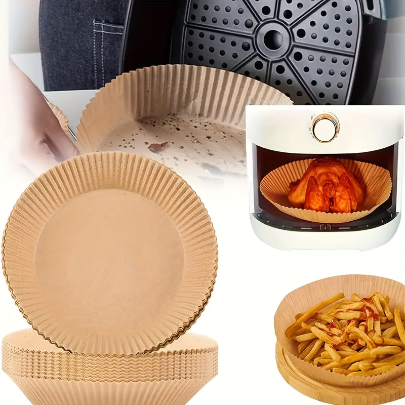 100 Parchment Paper Liners for Air Fryers Non-Stick Round Baking Sheets