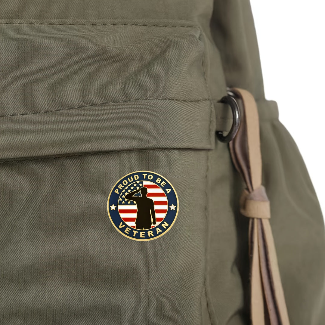 10 dona Veteran Memorial Lapel Pin Badges to'plami, Ayollar uchun Vintage Alloy Dumaloq Pinlar