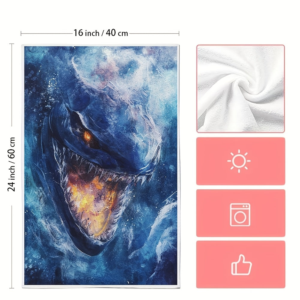 2 ta Ultra Soft oshxona sochiqlari to'plami, Subnautica Leviathan dizayni, singdiruvchi, mashina yuvishga mos, 40.64x60.96 sm