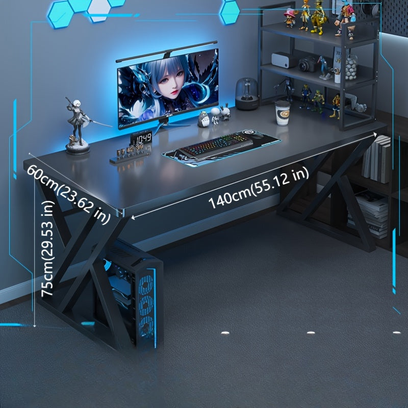 White Wooden Desk for Gaming Work and Study Sturdy Multi-Functional Home Office Table