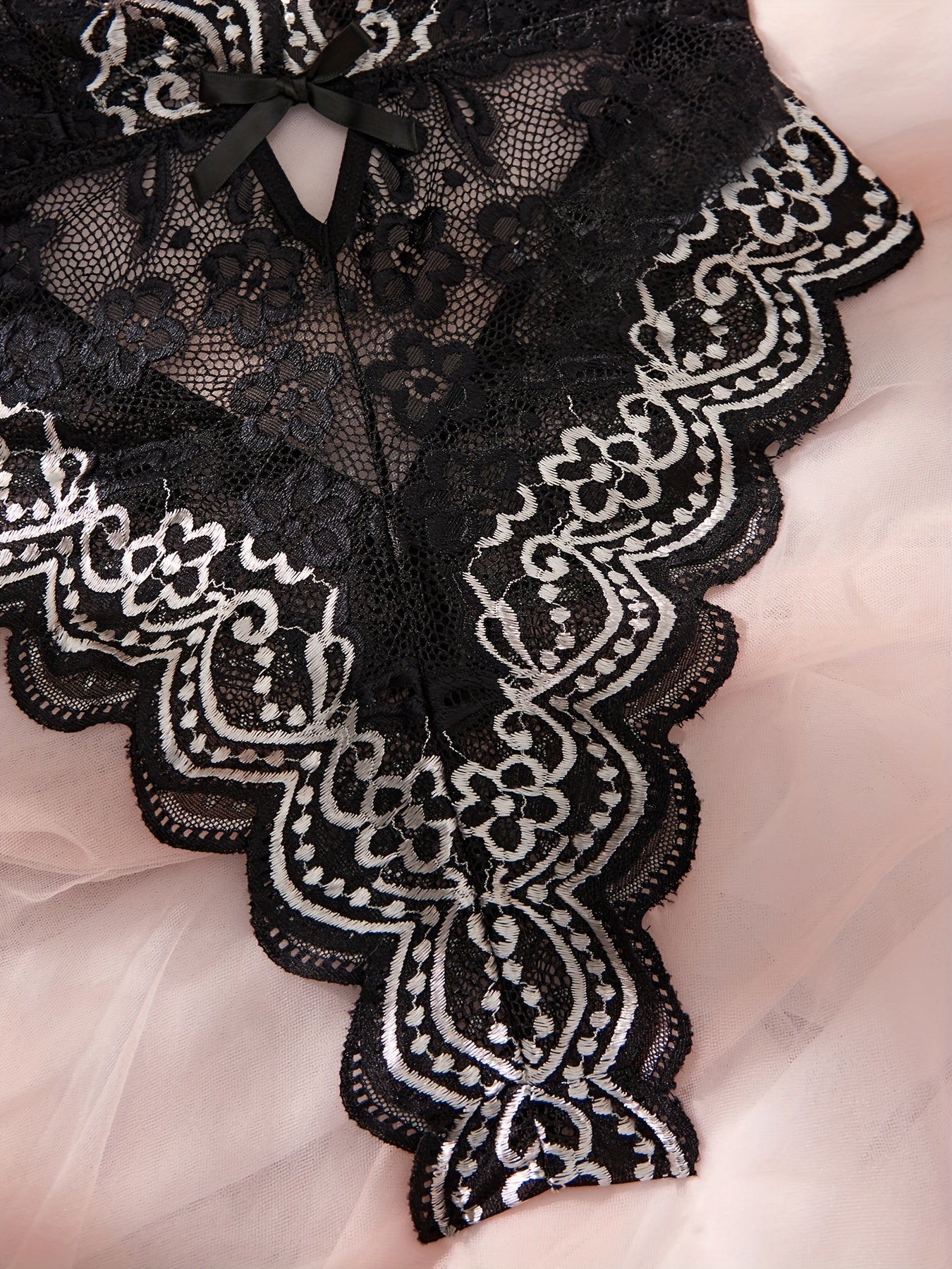 Women's Lace Teddy with Halter Tie Neck and Backless Design for Lingerie