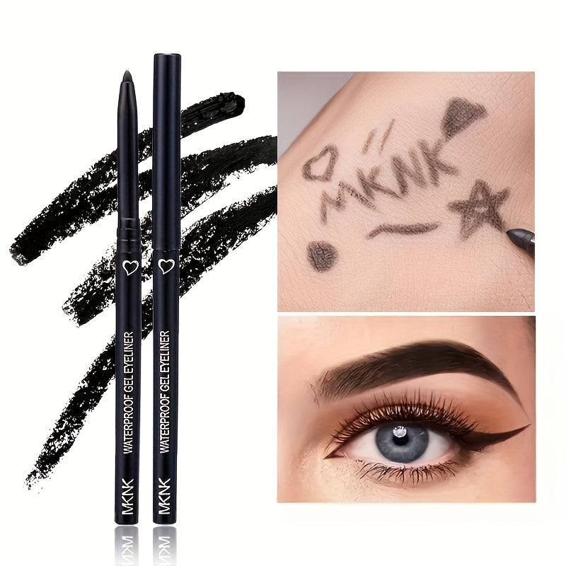 Women Black Matte Waterproof Gel Eyeliner Pencil Long Lasting