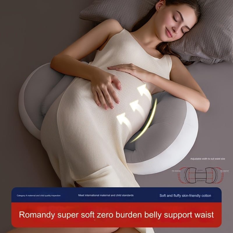 Maternity Pillow for Side Sleepers Waist Support Belly Relief Ultra-Soft Polyester