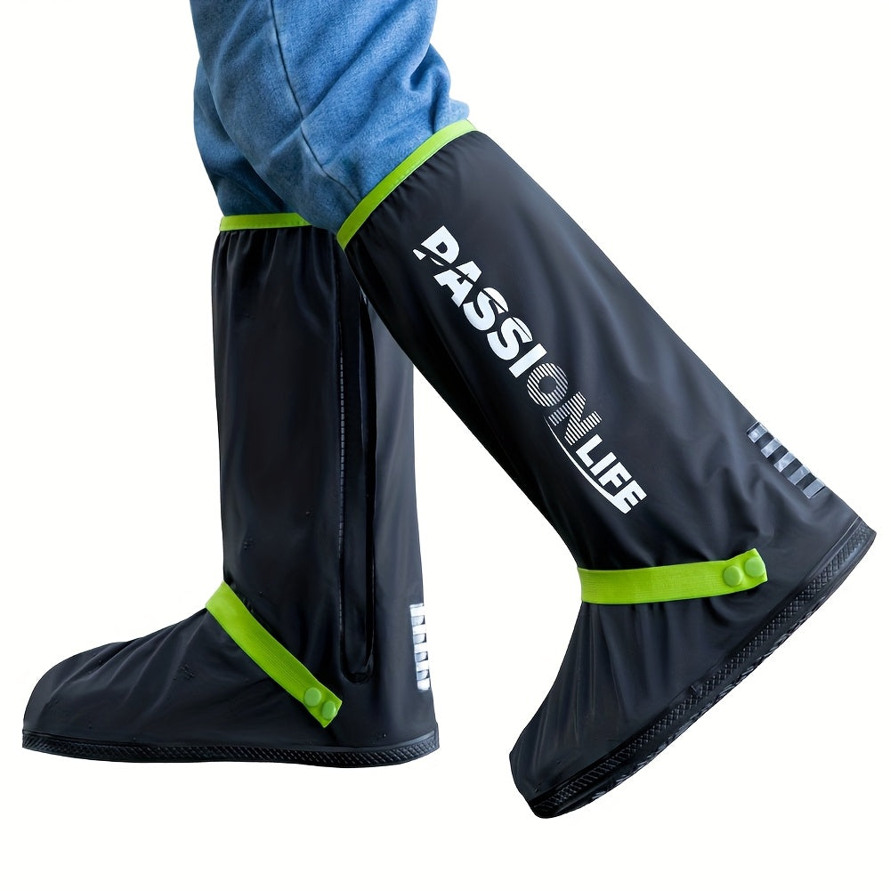 Unisex Waterproof Thick High-Top Shoe Covers for Cycling and Outdoor Activities