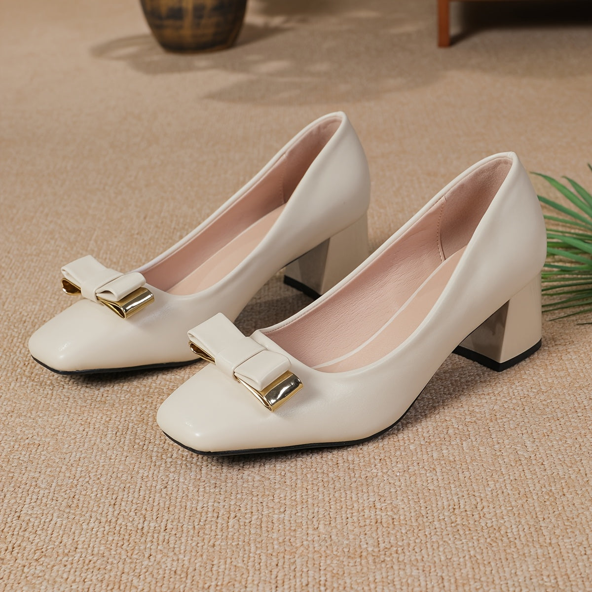 Women's Comfortable Square Toe Shoes for Office and Casual Wear