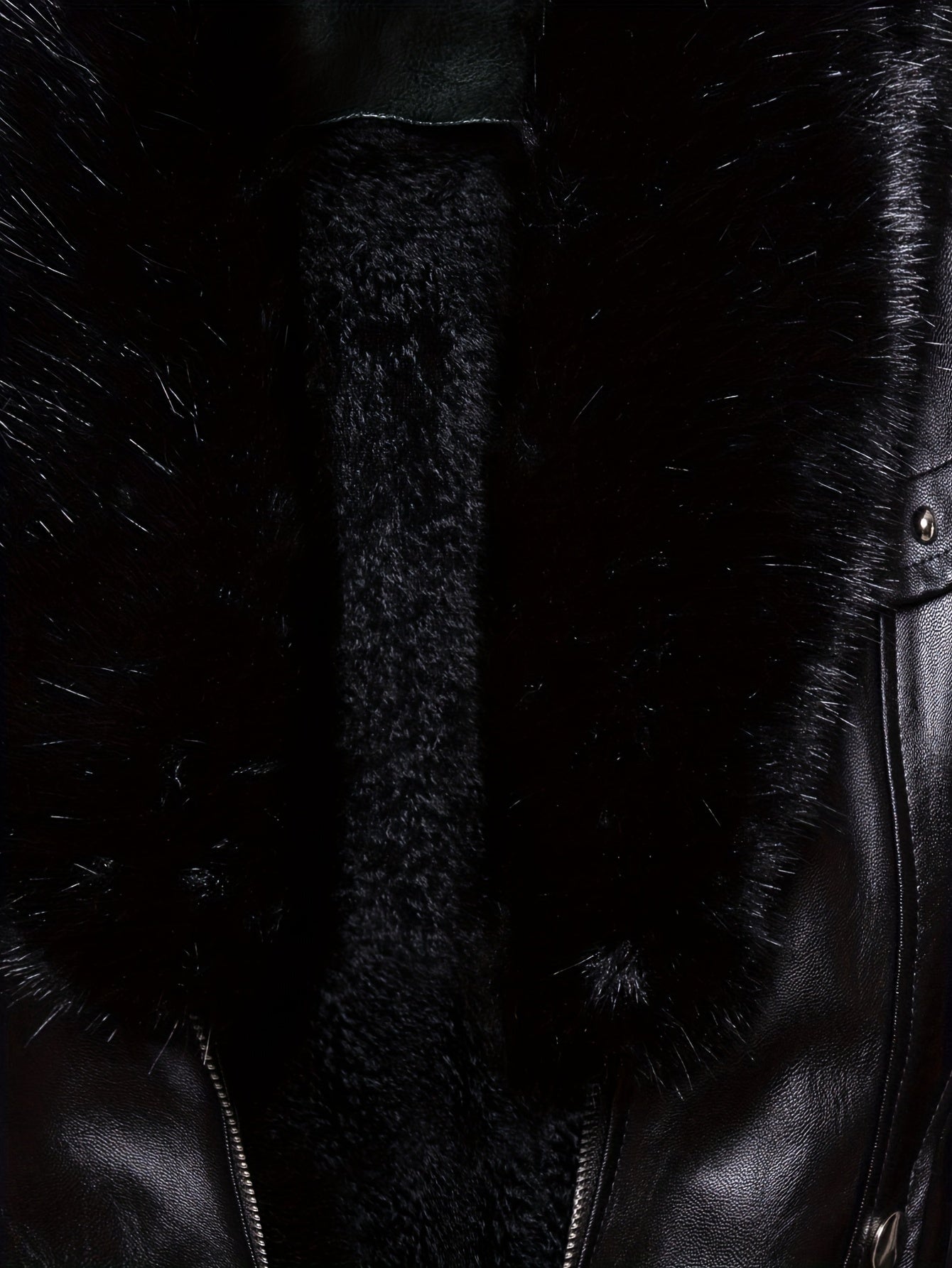 Men's Middle Eastern Style Polyester Jacket with Detachable Fur Collar and Zipper