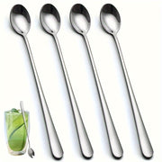 Stainless Steel Spoons Set 2/4/6 Pcs Long Handle for Coffee Dessert Iced Tea