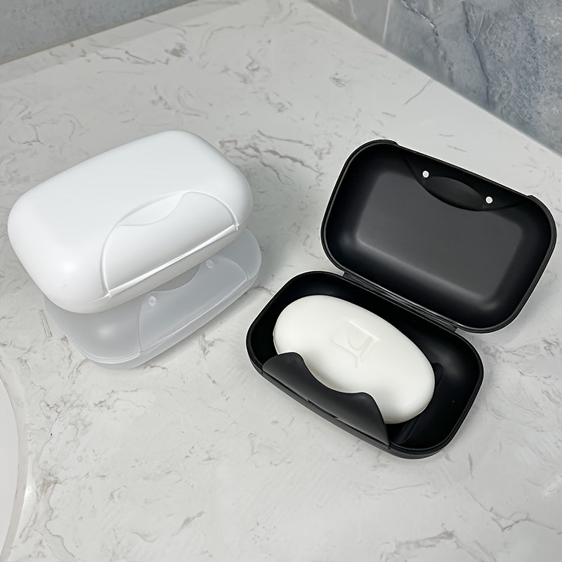 Plastic Soap Dish with Lid Travel-Friendly Bathroom Storage