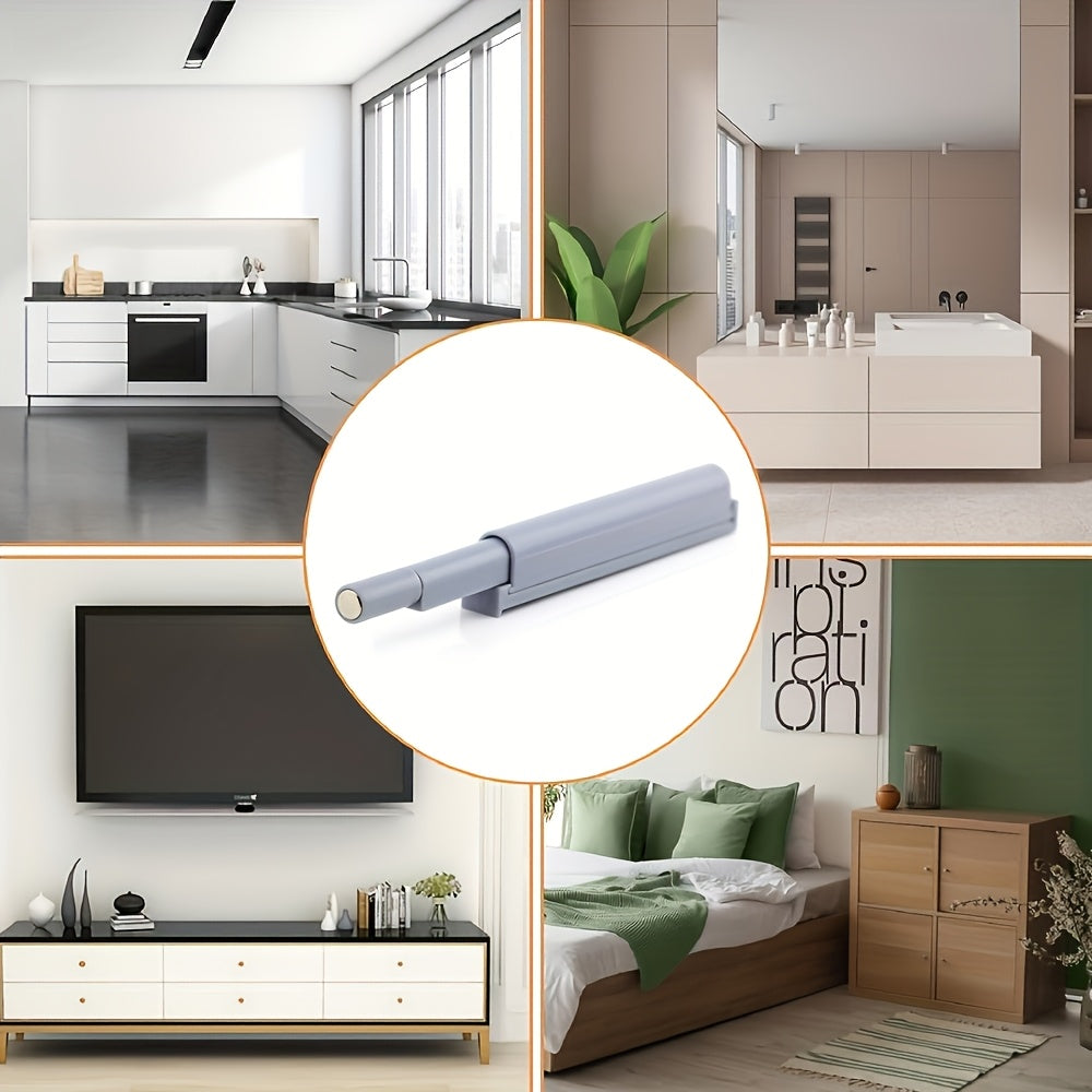 Pestillo magnético de puerta de armario de plástico 6/12 piezas cierre de toque fácil de instalar