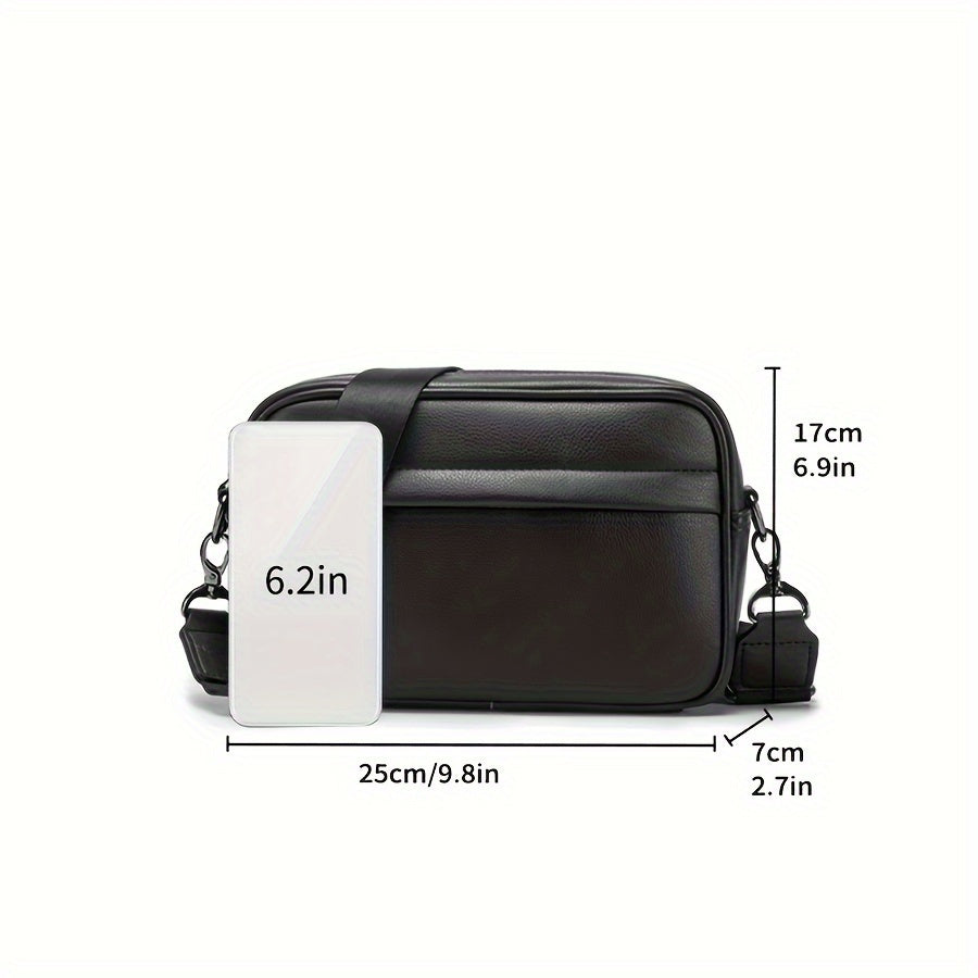 Men's Crossbody Bag Small Square PU Casual Business Travel Gift