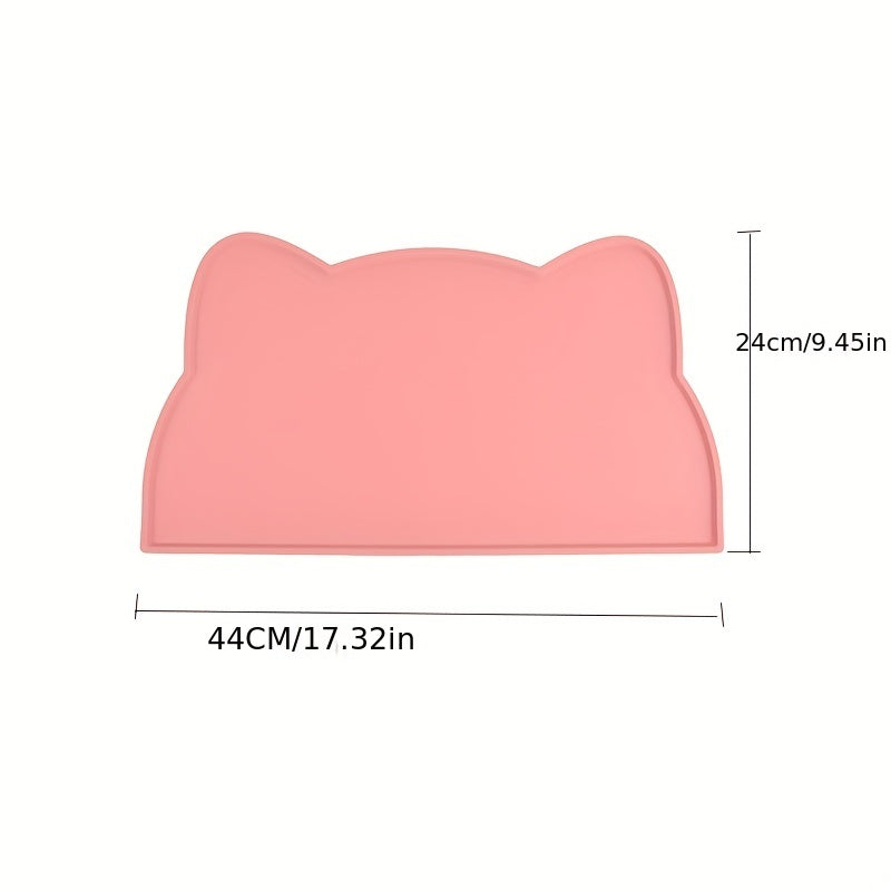 Alfombrilla de silicona para mascotas con forma de oreja de gato, antideslizante, impermeable y a prueba de derrames para gatos