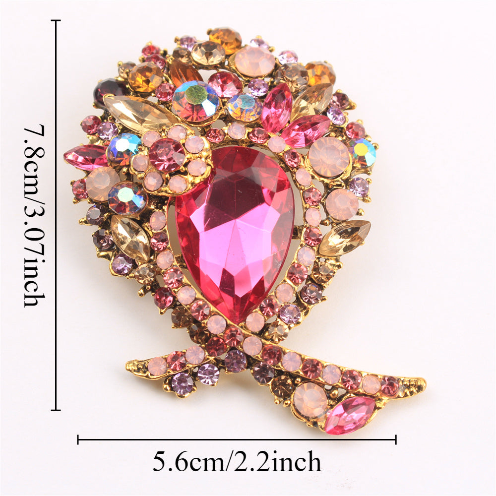 Rhinestone Flower Brooch Pin for Dresses Sweaters Hats Jewelry Accessories
