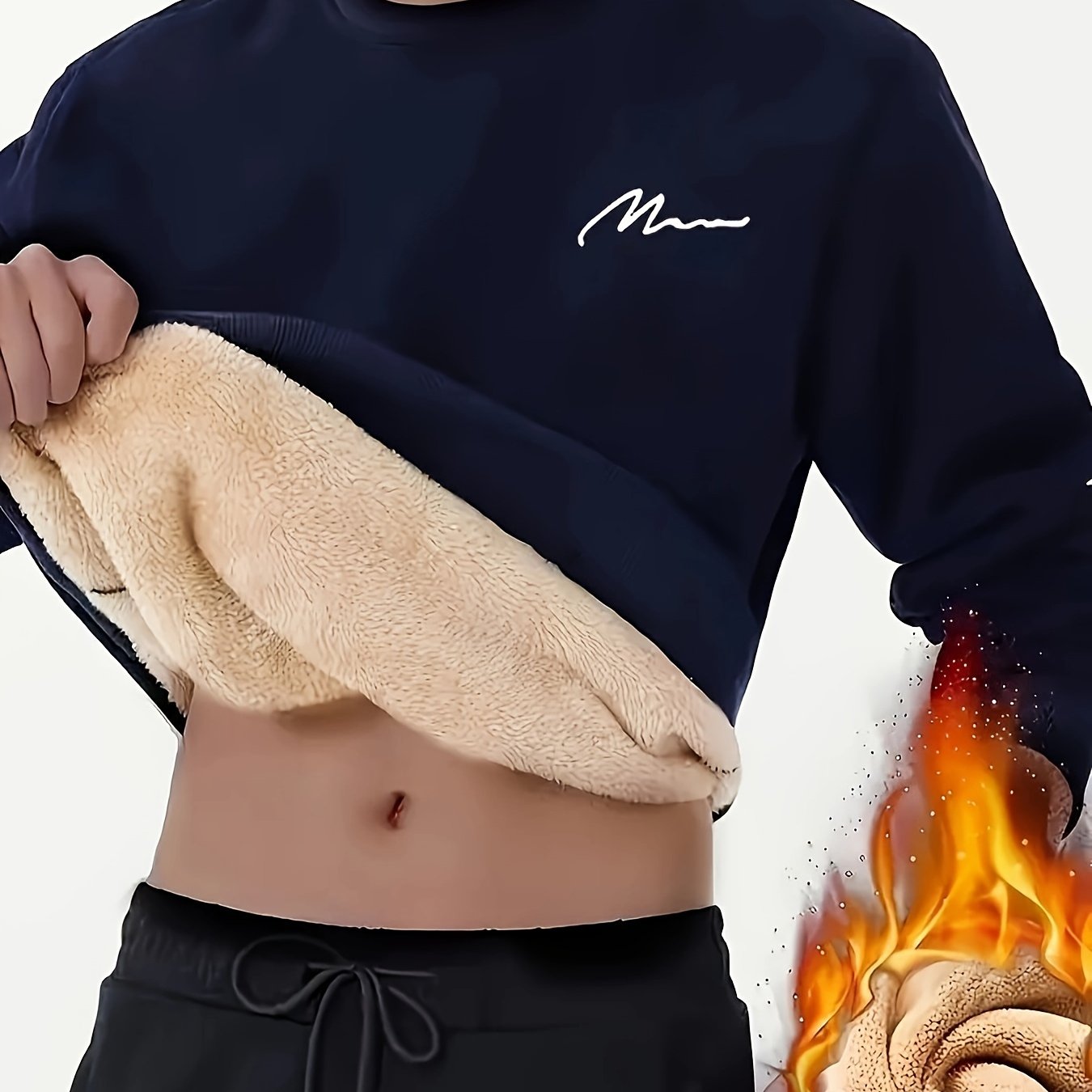 Qoramtir rangdagi 'Mama' printli, mo'ynali erkaklar svitshoti, kuz va qish uchun mukammal.