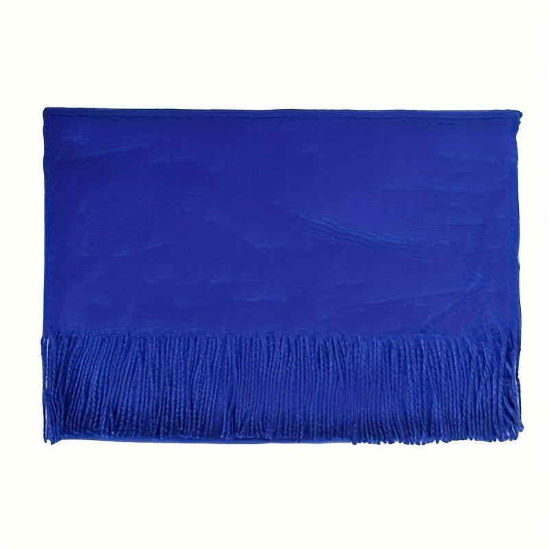 Шарф из имитации кашемира однотонный для женщин с кисточками, теплый для осени и зимы