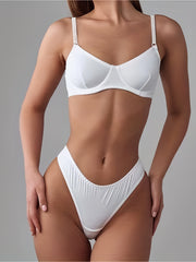 Women's Satin Lingerie Set with Thin Shoulder Straps and Lace Details