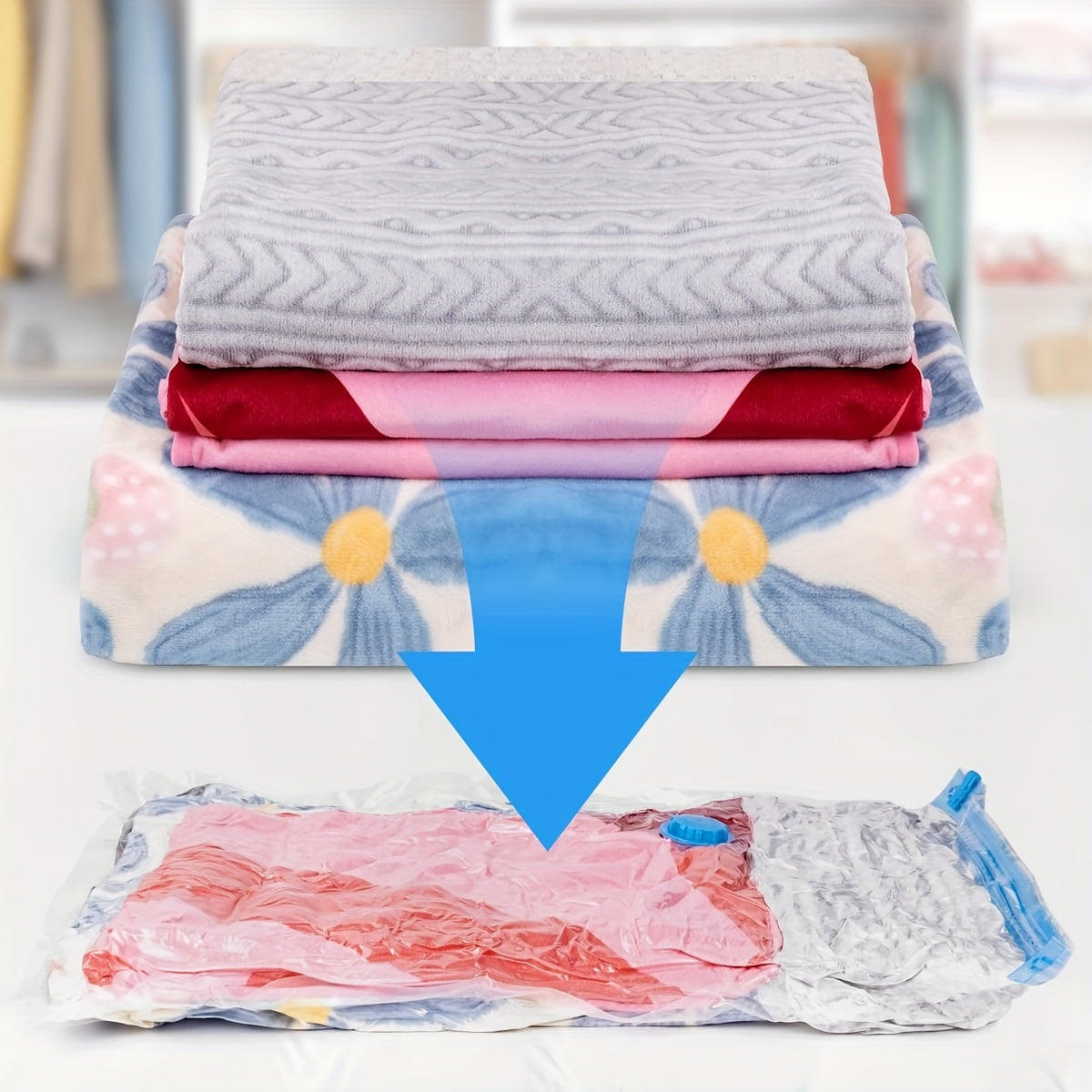 Set of 5 Space-Saving Compression Storage Bags for Clothing and Home Organization 50.8x71.12 cm