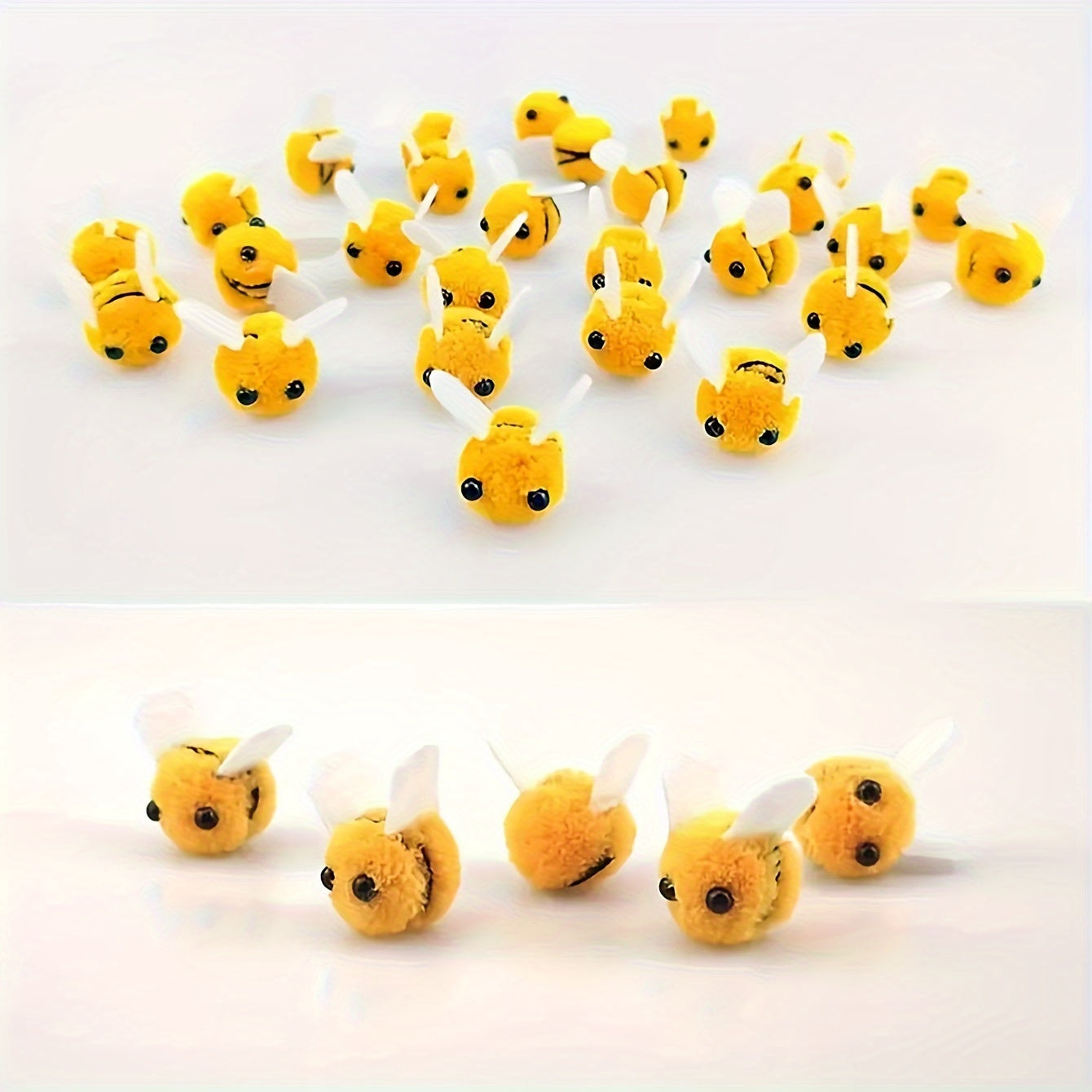Juego de 10 decoraciones de abejas de fieltro mini plush para fiestas y manualidades